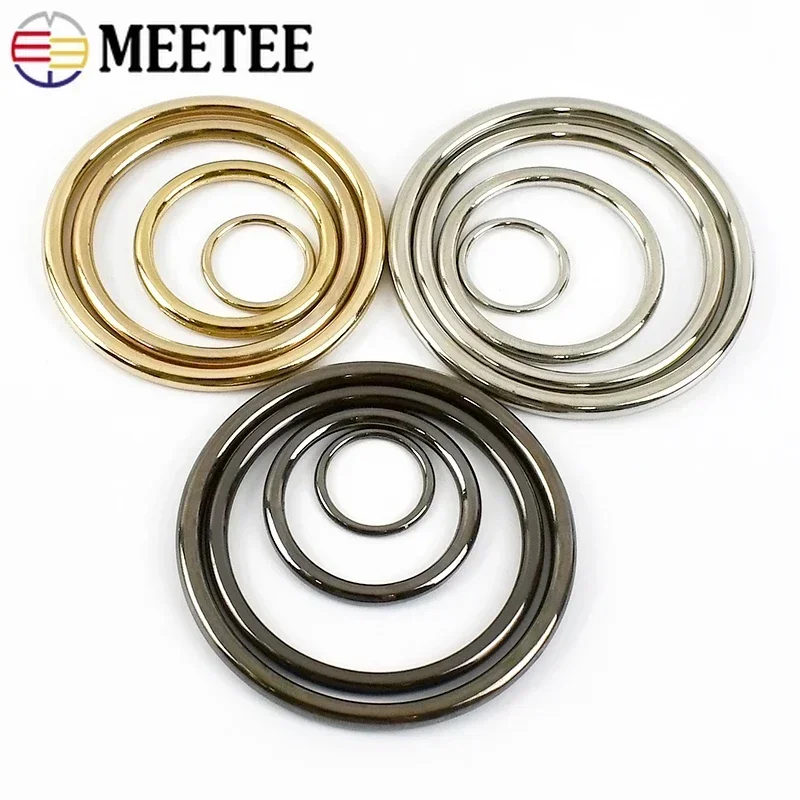 10/20Pcs 15-70mm O Rings Metal Buckles for Bag Belt Buckle Strap Circle Hook Side Hanger Ring Clasp DIY Leather Accessories