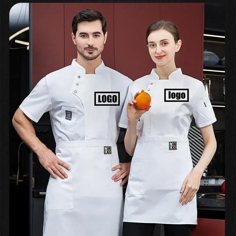 Custom Logo Short Sleeve Chef Uniforms Kitchen Uniforms Hotel Chef Uniforms Waiters Workwear Professional Uniforms BakingClothes