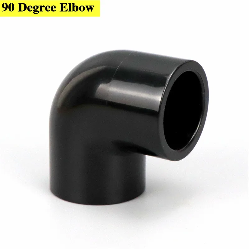 1Pc 20~50mm Black PVC Pipe Connector Straight Elbow Tee Joints Aquarium Drainage Tube Fittings Garden Irrigation DIY Accessories