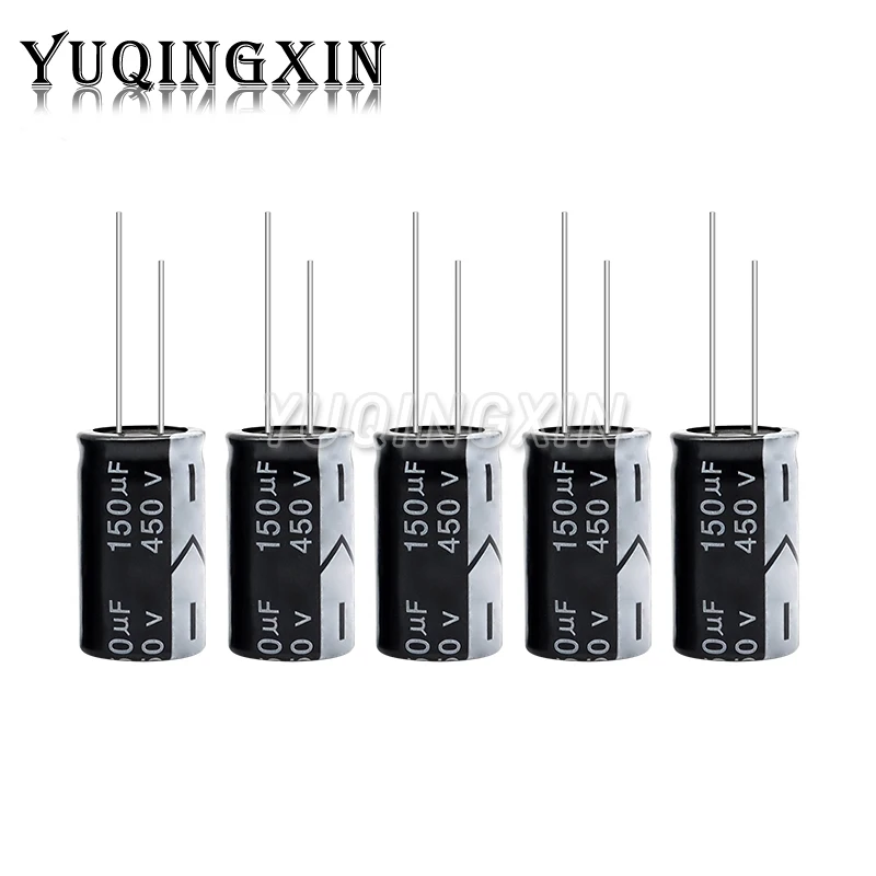 5pcs 450V Aluminum Electrolytic Capacitor 1UF 2.2UF 3.3UF 4.7UF 10UF 22UF 33UF 47UF 68UF 82UF 100UF 150UF 180UF 220UF