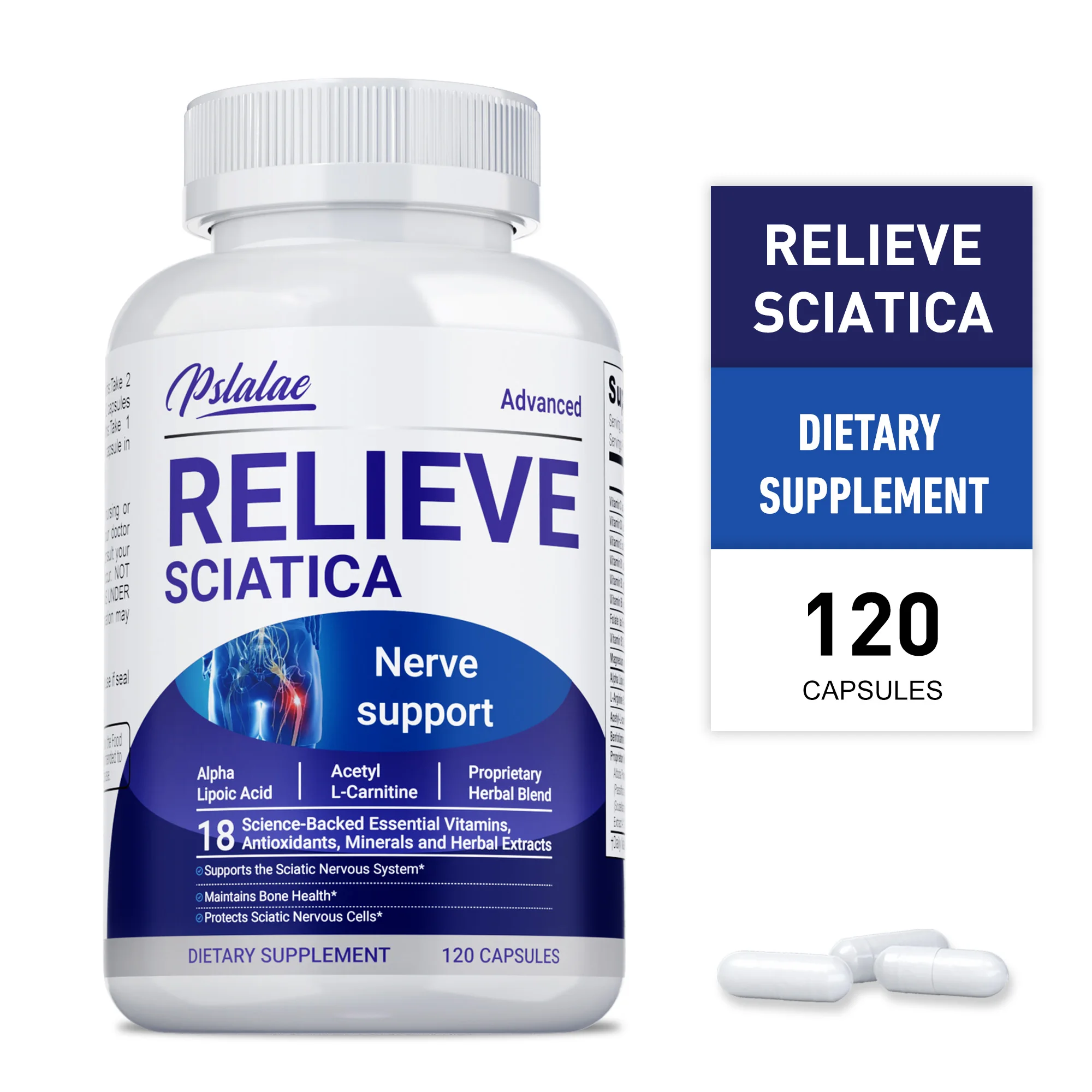 

Капсулы для облегчения ишиаса — уменьшает дискомфорт, помогает уменьшить боль в суставах, поддерживает здоровье костей, суставов и нервов, повышает энергию.