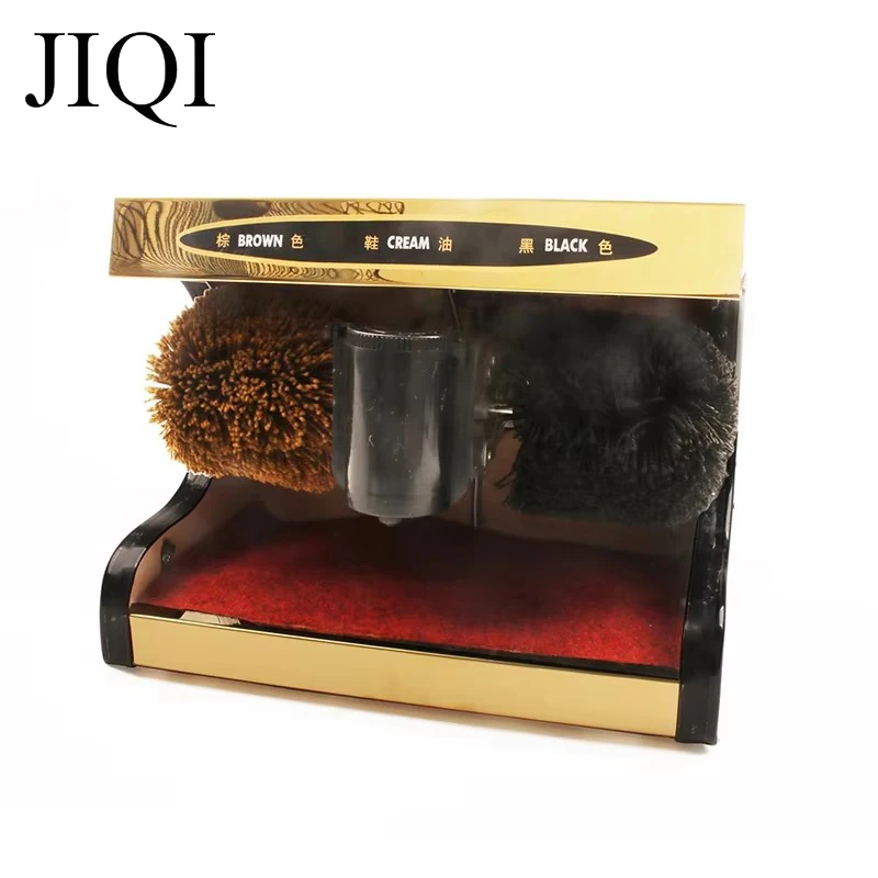 JIQI Electric Shoes Cleaner Shiner Sole Care Boot Shoe Polisher Brush Automatic Polishing Leather Shine Cleaning Machine Washer