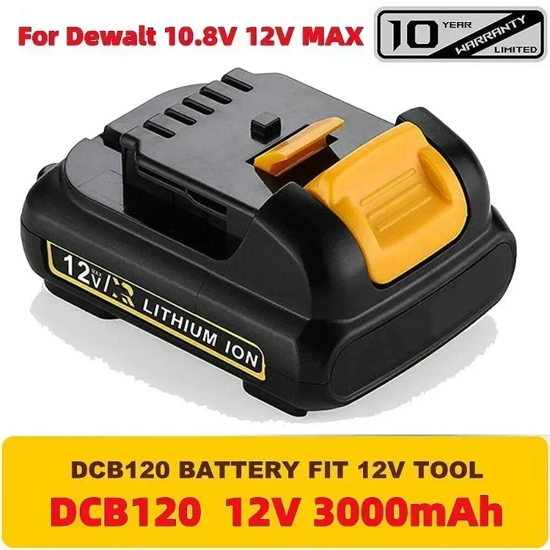   1-3 упаковки, литиевая батарея 10,8 В/12 В, 3,0 Ач, 6,0 Ач, макс. 12 В для Dewalt DCB127 DCB120 DCB121 DCB119, литий-ионная батарея для электроинструментов