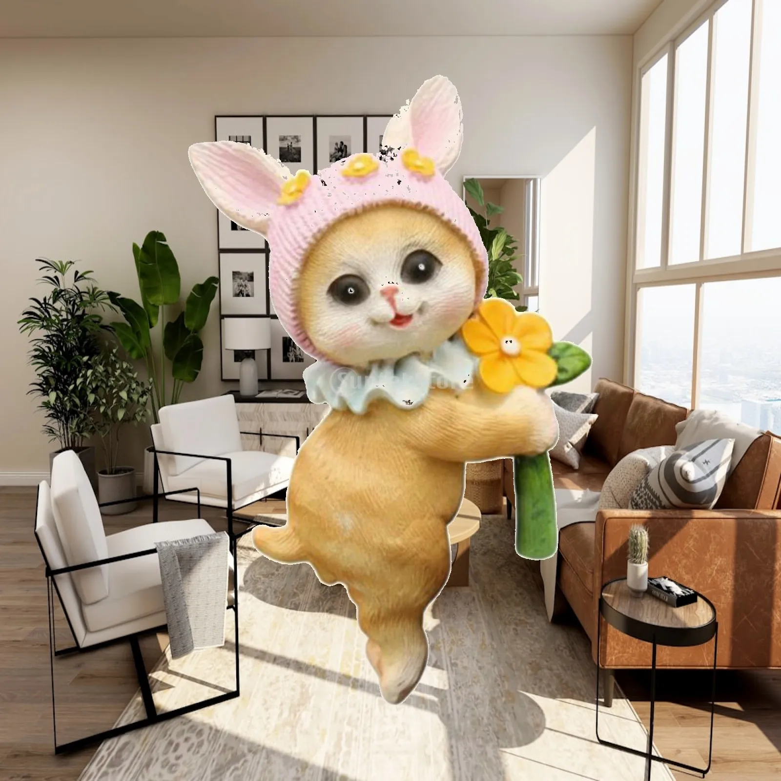 Animal Statue Cute Pot Hanger Miniature Planter Hanger for Potted Plants