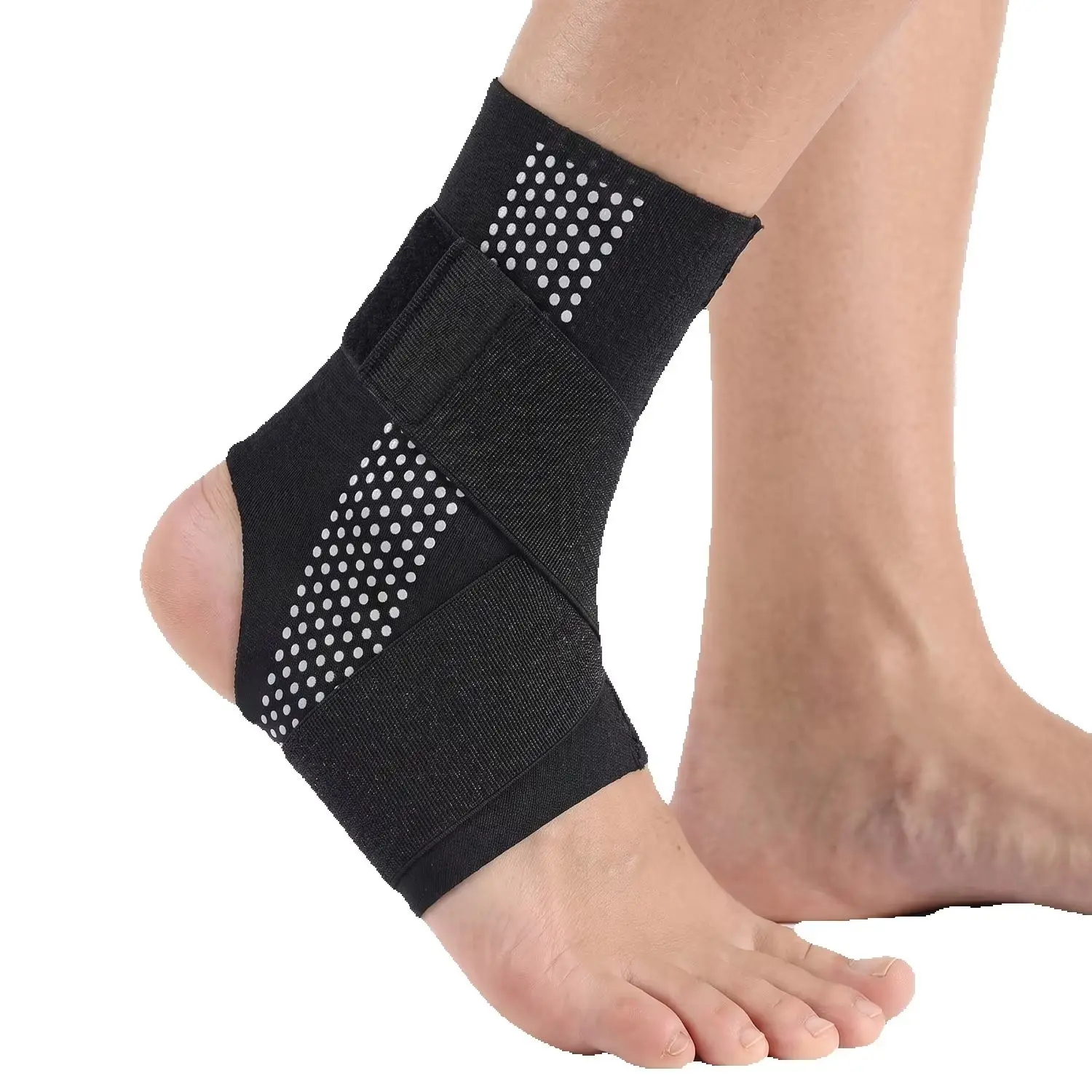 Advanced Adjustable Ankle Support Brace, with Silicone Pads for Massage Points, Ankle Protection for Sports and Fitness, Foot Pr