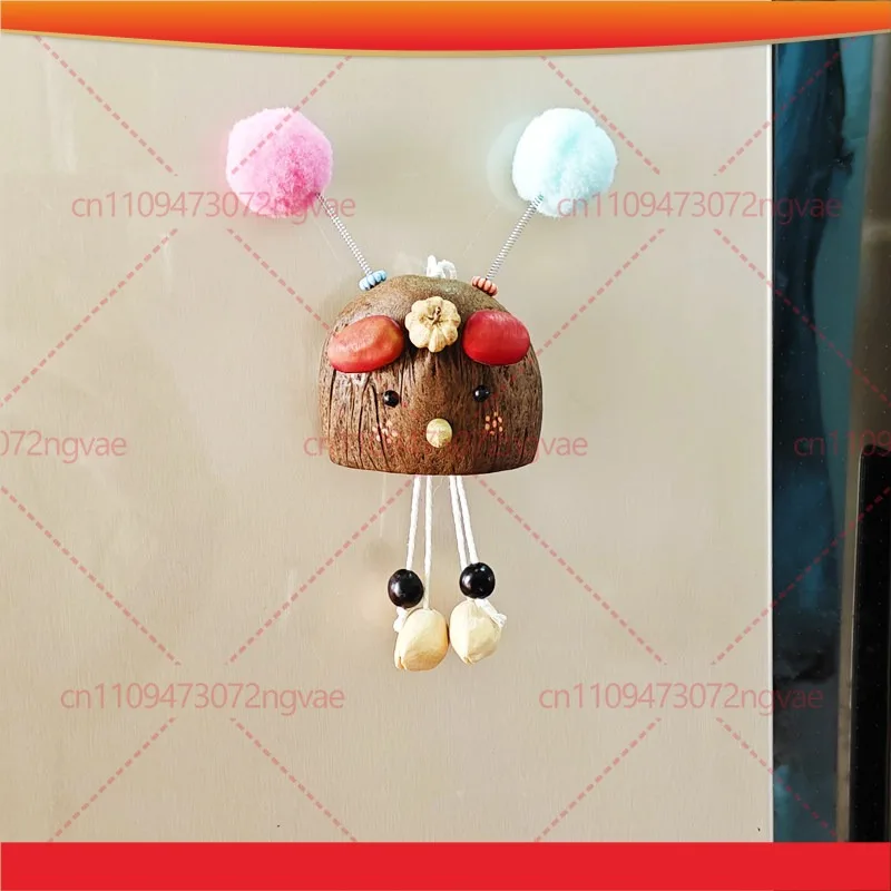 Natural Nut Shell Rattle Bell Wind Chime Handmade DIY Finished Product Healing Musical Instrument Car Pendant Birthday Gift