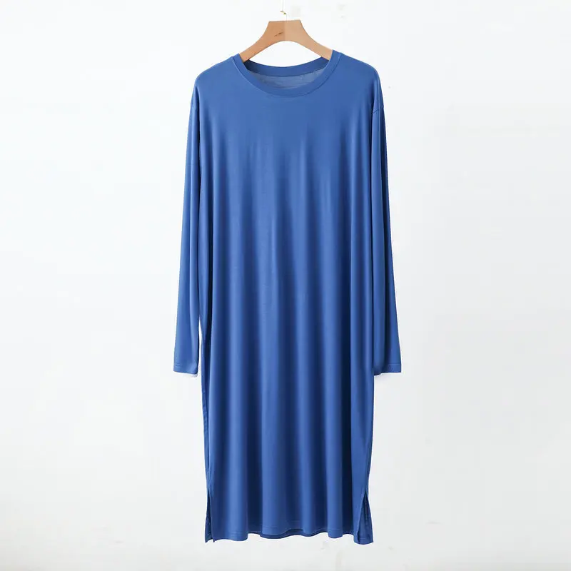 Modal Women And Men Wear Modal Night Dress Oversize Loose Nightgowns Long Sleeve Autumn Winter Nightshirt Home Wear Sleep Shirt