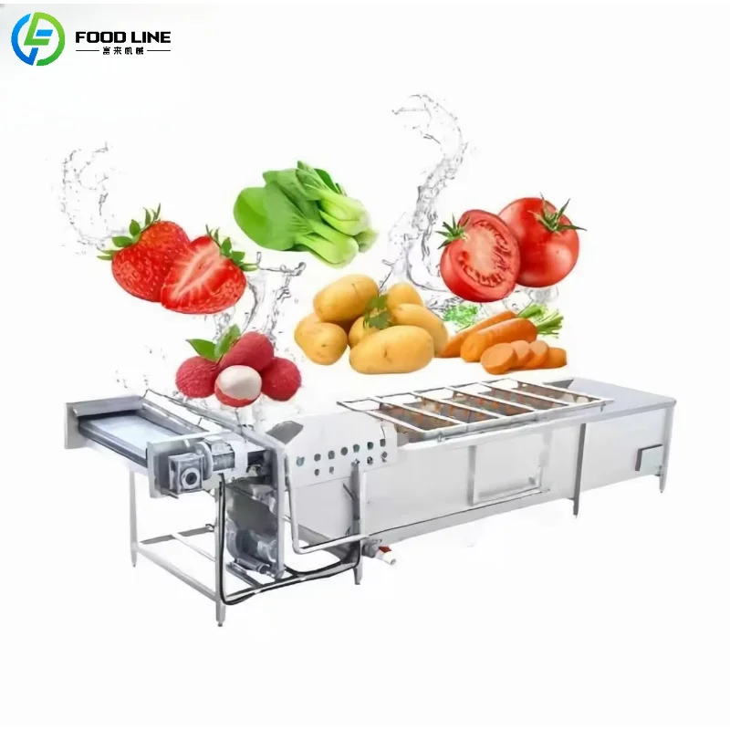 Customized Vegetable and Fruit Bubble Cleaning Bubble Cleaning Machine Vegetable Processing Equipment Cleaning Machine