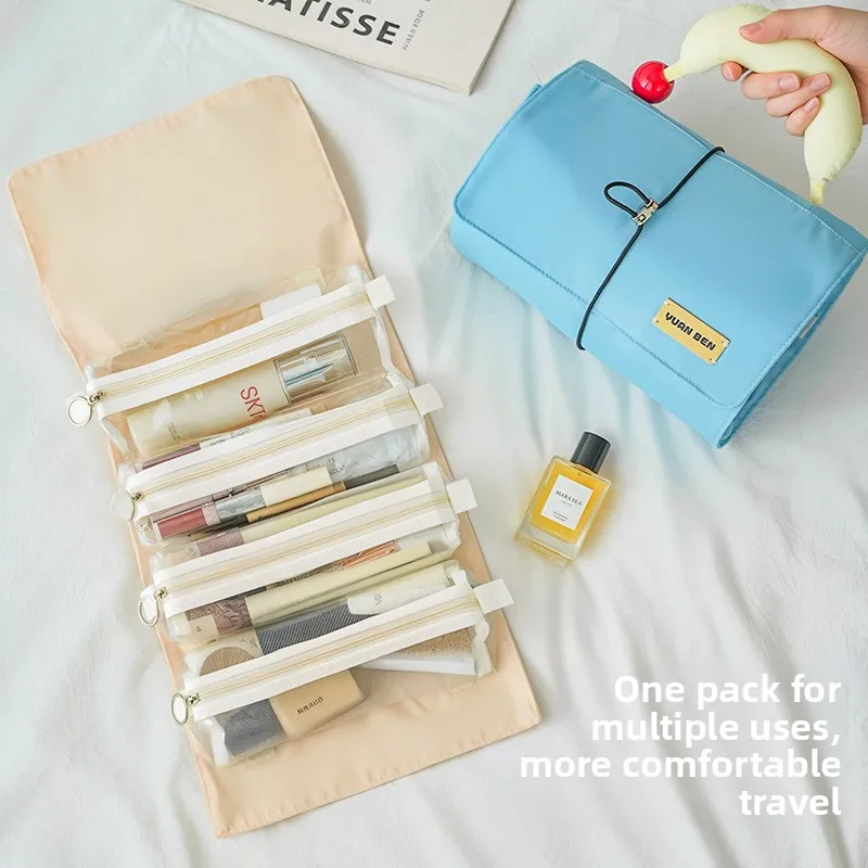 

Chicken Rolls Wash and Travel Portable Storage Bag Folding Classification and Organization Bag Multi-functional Makeup Bag