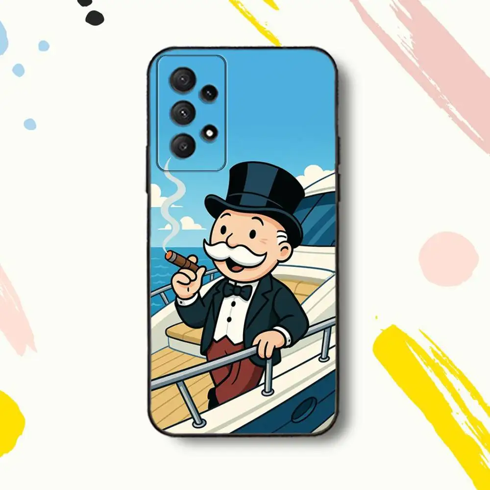 MonopolyS Man D-Dollar Alec Capa de telefone para Samsung Galaxy A 80,72,73,91,53,22,51,52,5G,Plus,J,Note Capa preta macia