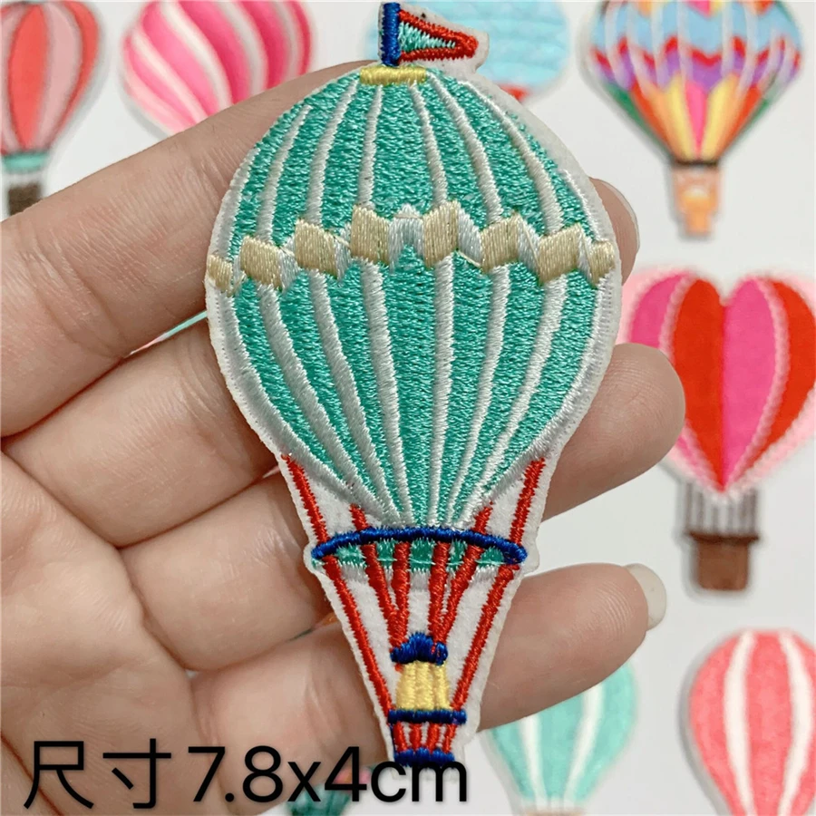 10PCS Cartoon Balloon Patches Clothing Embroidery Iron On Applique Floral for Kids Dress Cheap Patchs For DIY