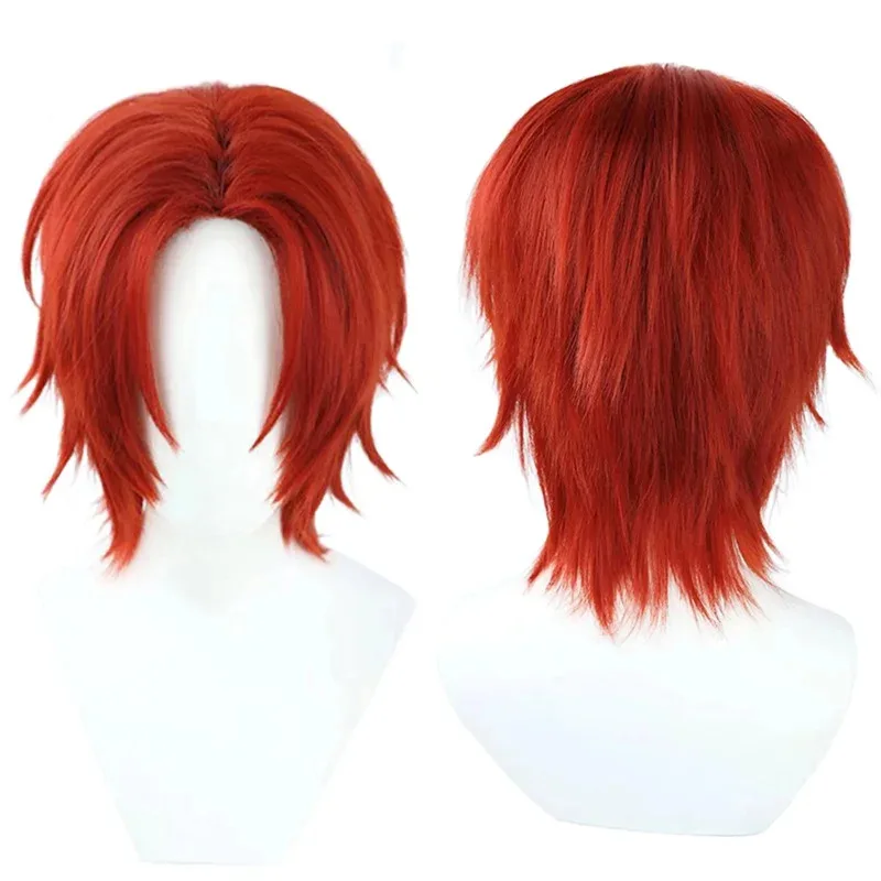 

Shanks Wigs Anime One Cosplay Piece Fantasy Cosplay Costume Accessories Adult Men Roleplay Fantasy Red Centre Parting Hair Man