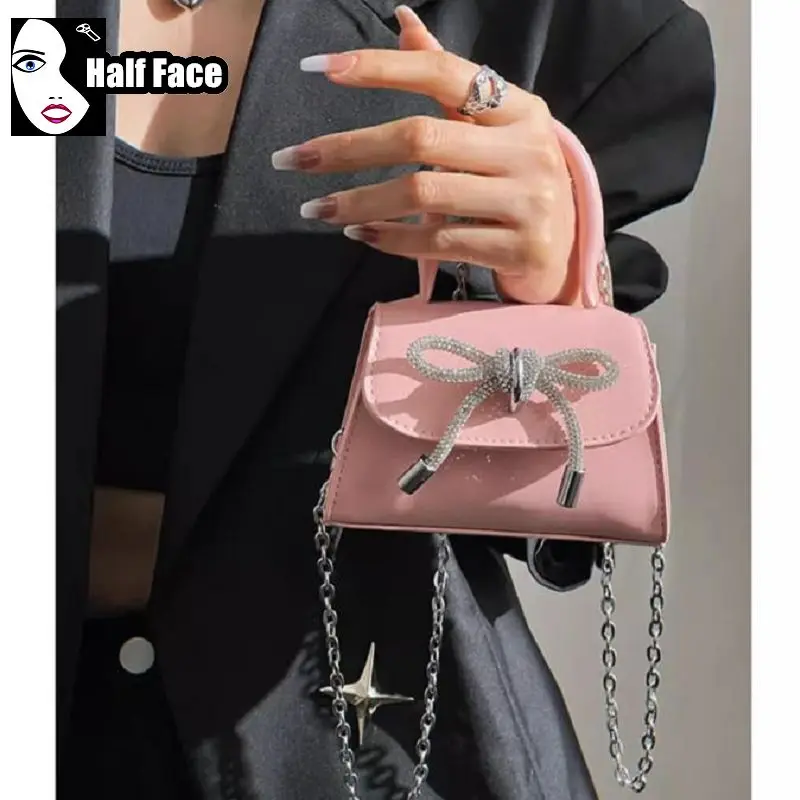 Y2k würzige Mädchen Harajuku Frauen Gothic Punk eine Schulter fort geschritten lässig Achsel Lolita Bowknot Design Cross body Mini Taschen Tasche