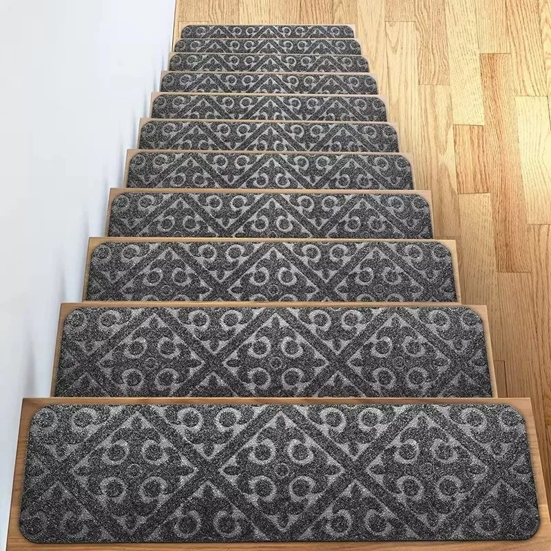 1/3pc Stair Tread Carpet Mat Self-adhesive Floor Mat Door Mat Step Staircase Non Slip Pad Protection Cover Pads Home Decor