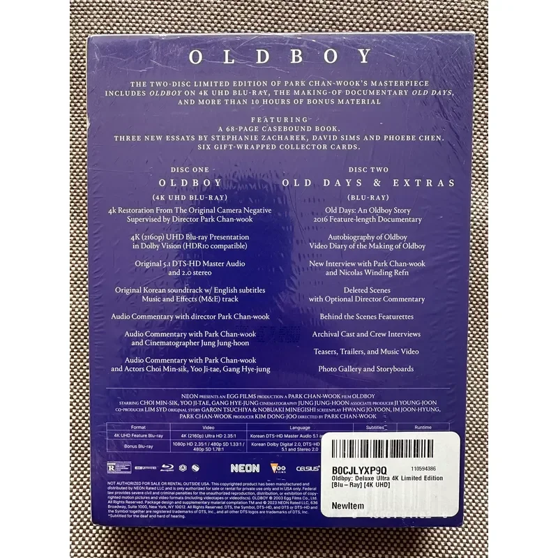 Brand New Oldboy 4K UHD Blu-ray Disc High Definition Movie Collection