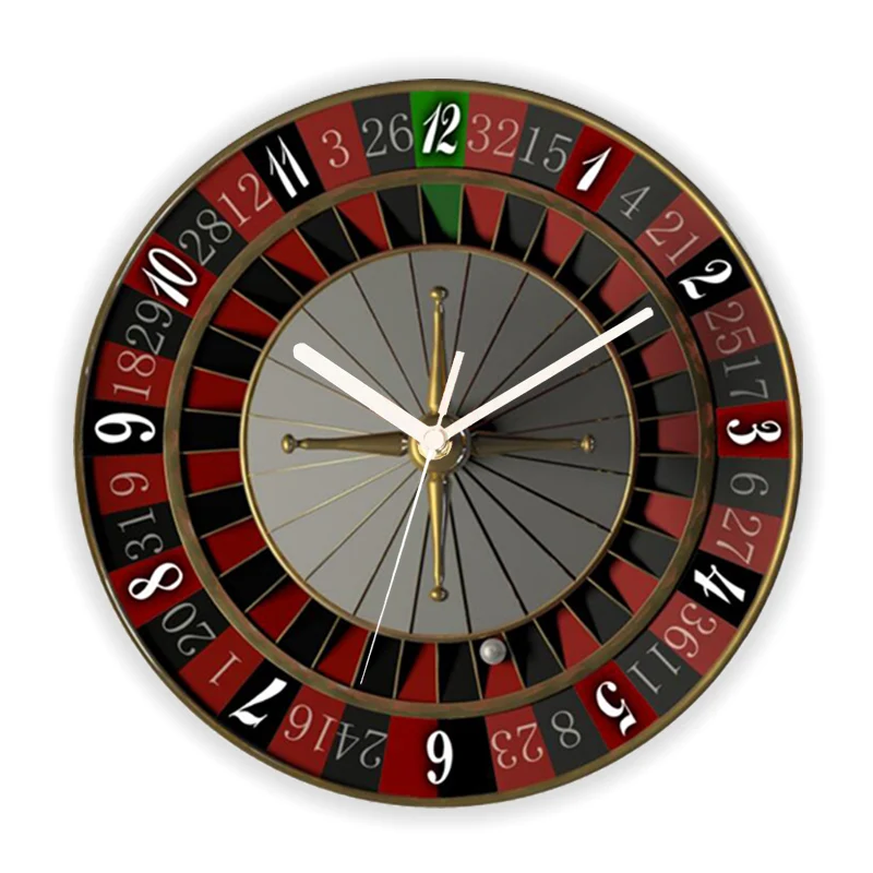 3D Las Vegas Poker Roulette Wall Clock for Game Room Casino Gift Poker Cards Spade Club Large Decorative Wall Watch Home Decor