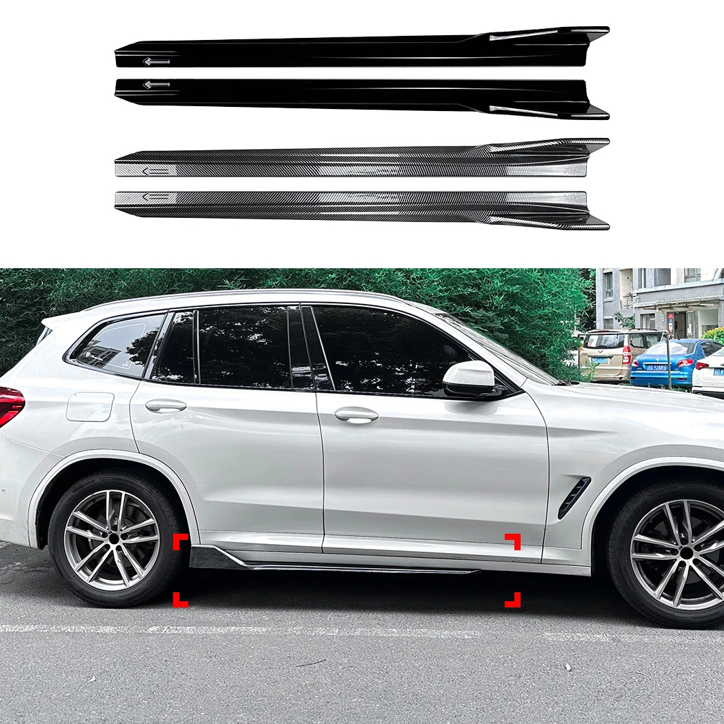 Car Side Skirt Bumper Spoiler Splitter Protector Fit For BMW X3 X4 G01 G02 M Sport 2018-2024 Side Skirt Extension Bumper Lip