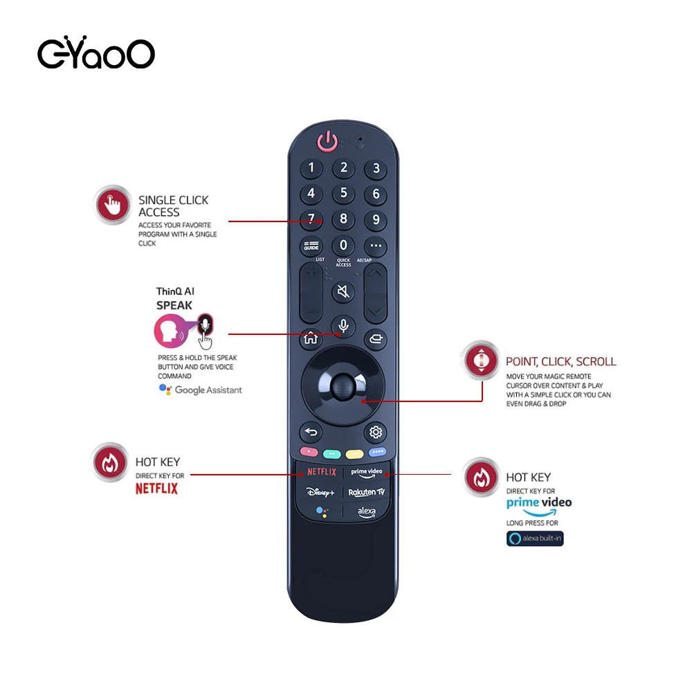 MR22GA MR22CA Magic Voice TV Remote Control AKB76039901 For TV OLED QNED NanoCell Smart TVs with Voice Cursor