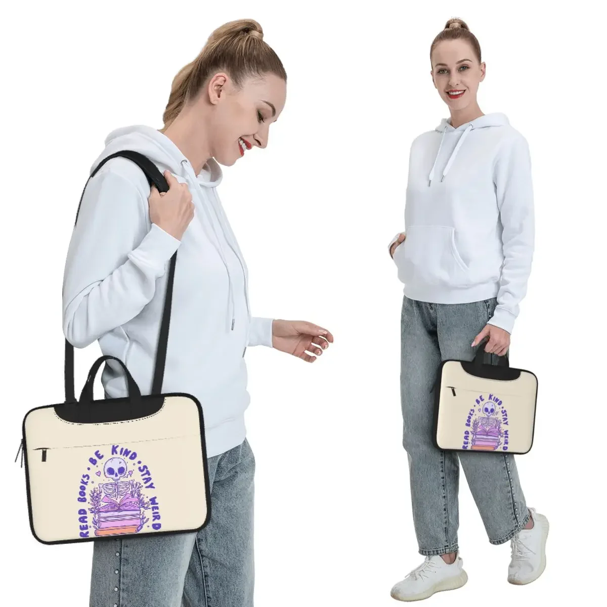 Read Books Be Kind Stay Weird Crossbody Laptop Bag Case Computer Bag 13 14 15.6 Inch Notebook Pouch for Macbook Pro Lenovo