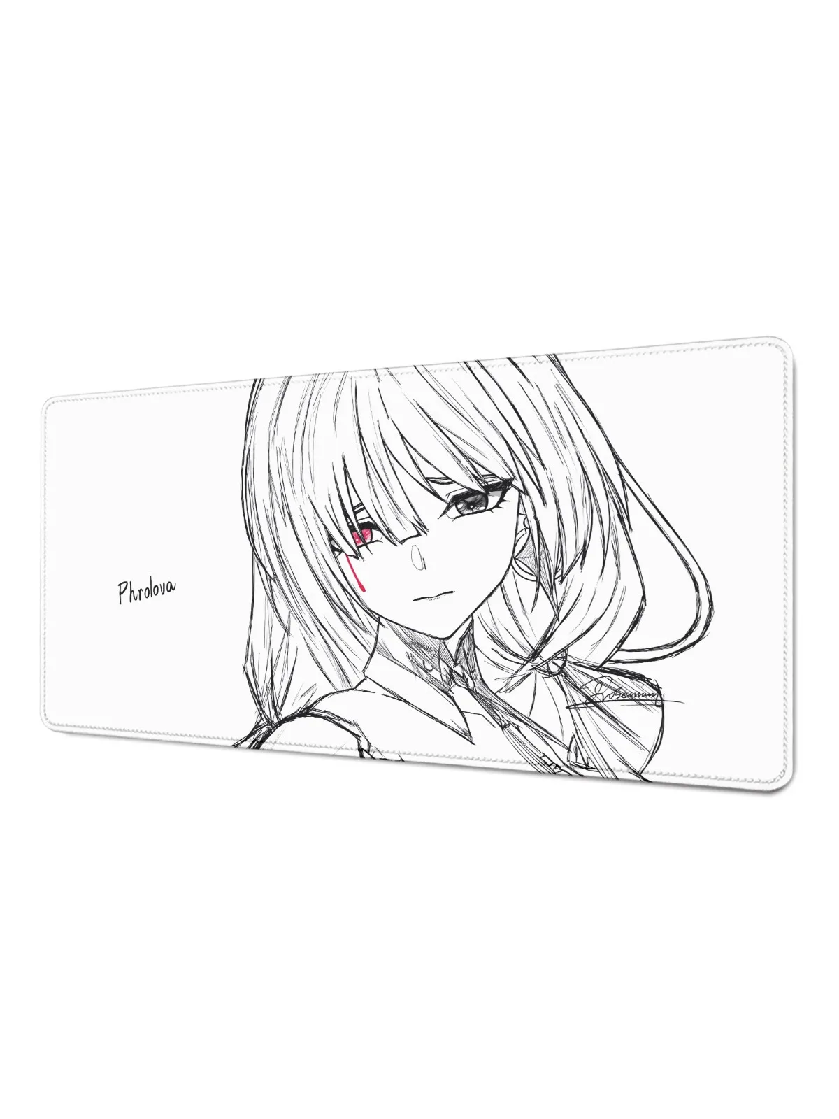 Podkładka pod mysz Black and White Painting Wuthering Waves XXL Gaming Computer PC Keyboard Mats Non-Slip Rubber Laptop Phrolova Mousepad — zdjęcie produktu 7