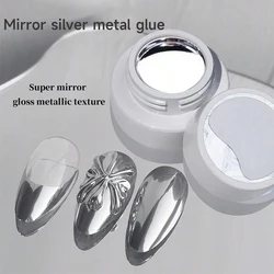 Mirror metal glue silver super bright painting thread hook edge painted phototherapy nail polish glue