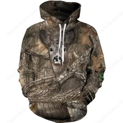 Hunting Animal 3d Print Hoodie Men Women Fashion Outdoor Hoodies Camouflage Sweatshirt Boy Coats Women Sweat Wild Deer Tracksuit