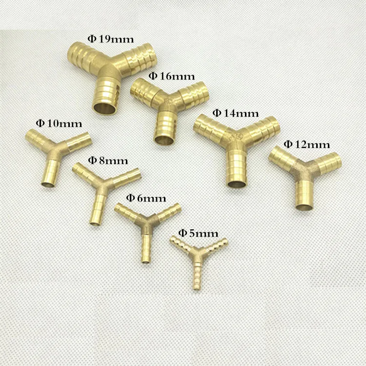 Brass Splicer Pipe Fitting  T X Y U Type Hose Barb 4mm 6mm 8mm 10mm 12mm Copper Barbed Connector Joint Coupler Adapter