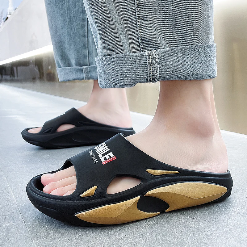 Pallene New Summer Slippers For Women And Men EVA Outdoor Beach Shoes Soft Thick Bottom Sandals Female Non-Slip Bathroom Slides