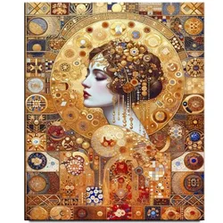 Klimt Style Golden Beautiful Woman Diamond Painting new 2024 Full Diamond Mosaic Portrait Embroidery Home Decor