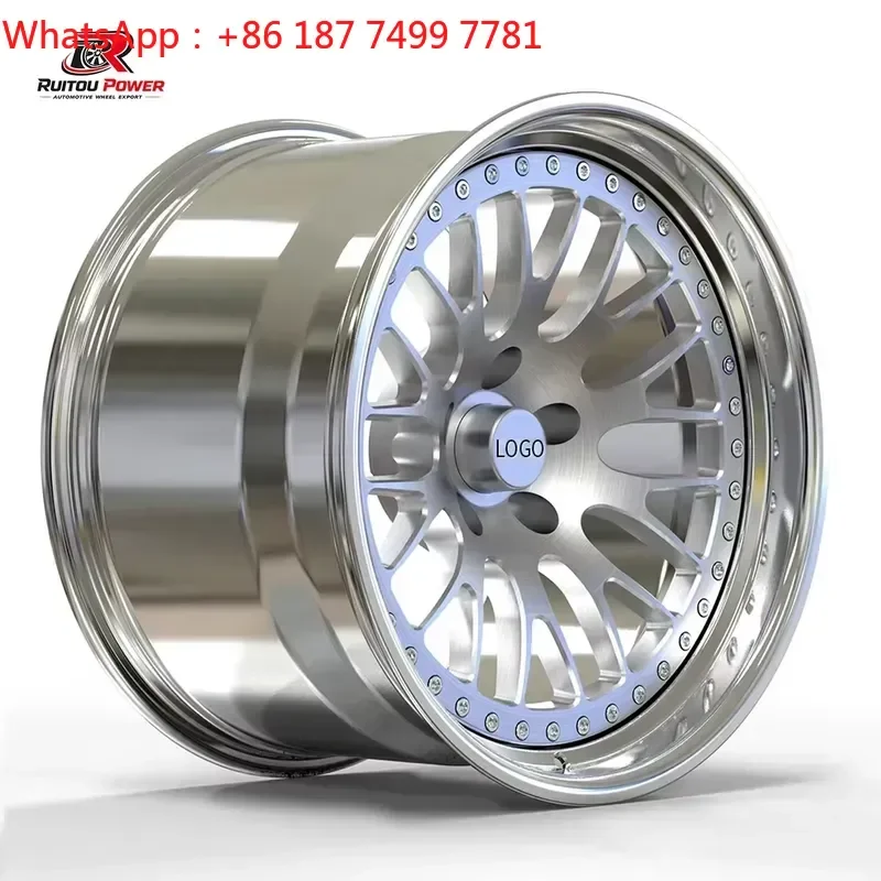 Custom Classic Deep Dish 2 Piece Forged Wheels Brushed Silver Multi Spoke 18 19 Inch Wheels 5x120.65 5x114.3 for Chevy