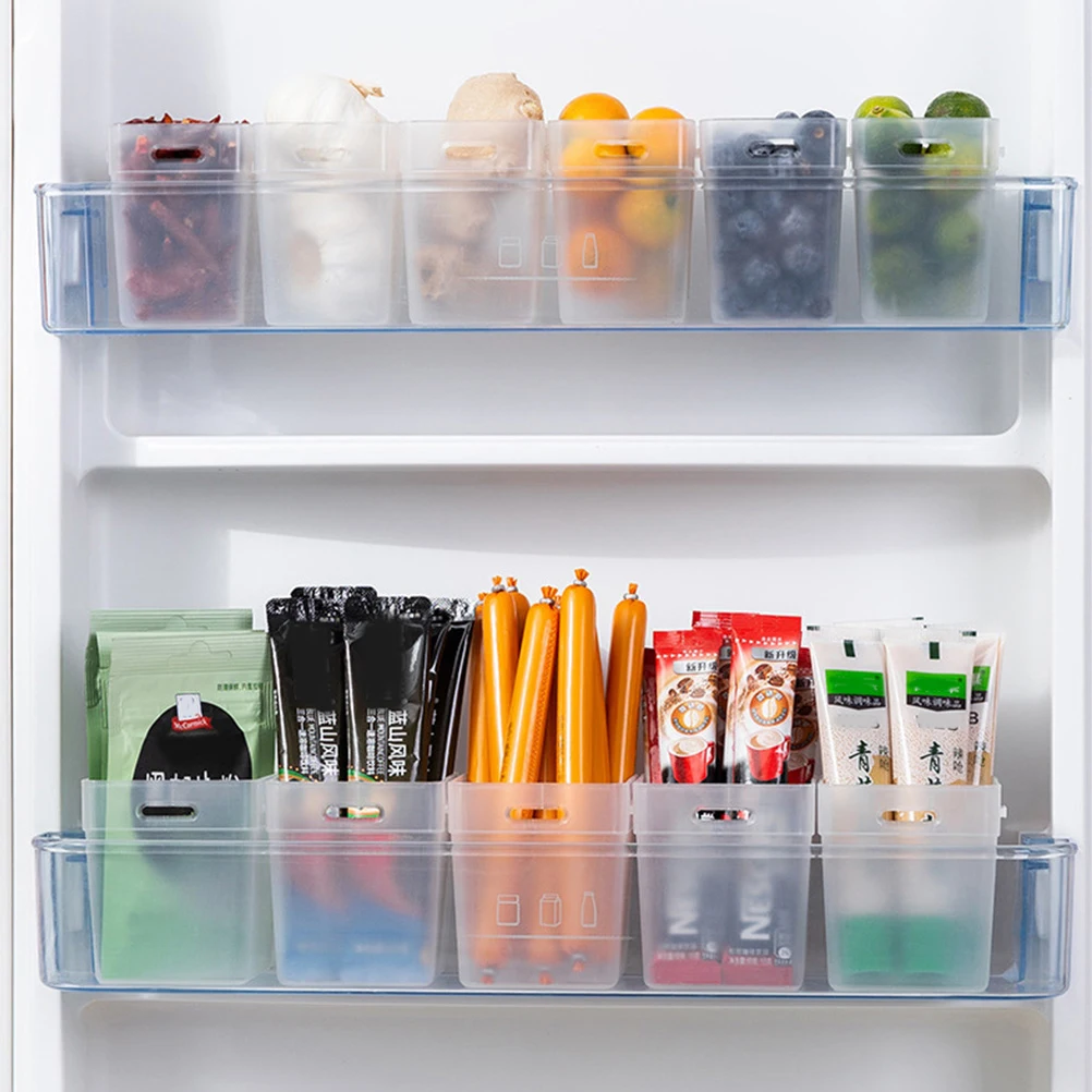 

2Pcs Transparent Fridge Bins Fruit Storage Organizer Rationalized Structure MultiFunction Pantry Bin Refrigerator Accessory
