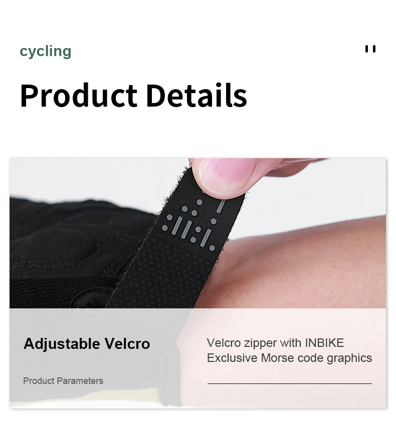 INBIKE Halbfinger-Fahrradhandschuhe für Herren Stoßdämpfende Atmungsaktive Sommerhandschuhe für Mountainbike Rennrad Rutschfeste Fahrradhandschuhe – Detail 10