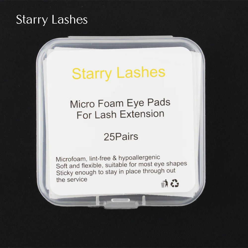 25Pairs Micro Foam Eyepad Painless Lash Supplies Eyelash Patch Easy Remove Tape Makeup Stickers Under Eyelash Pad Patch