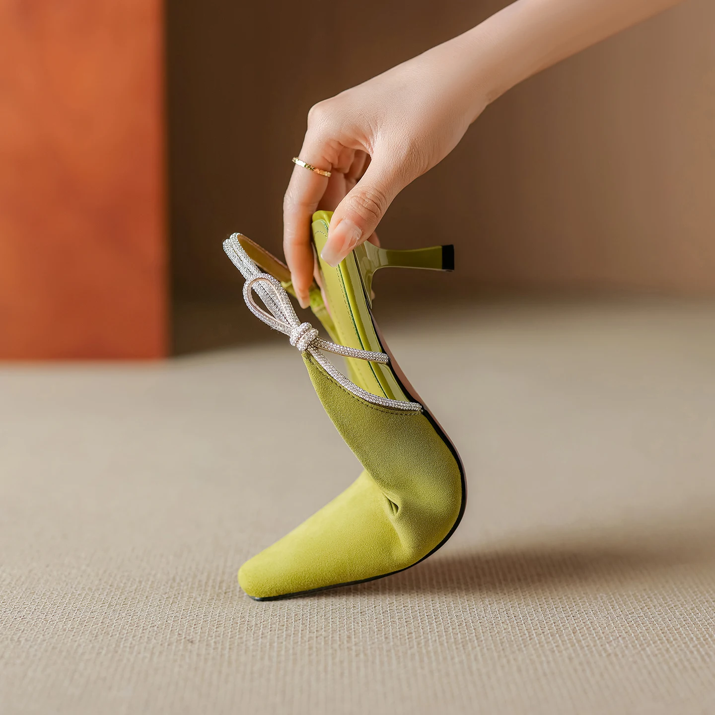 2026 new summer women sandals natural leather 22-25cm kid suede+sheepskin square toe back-strap high heel women shoes fashion - view 4