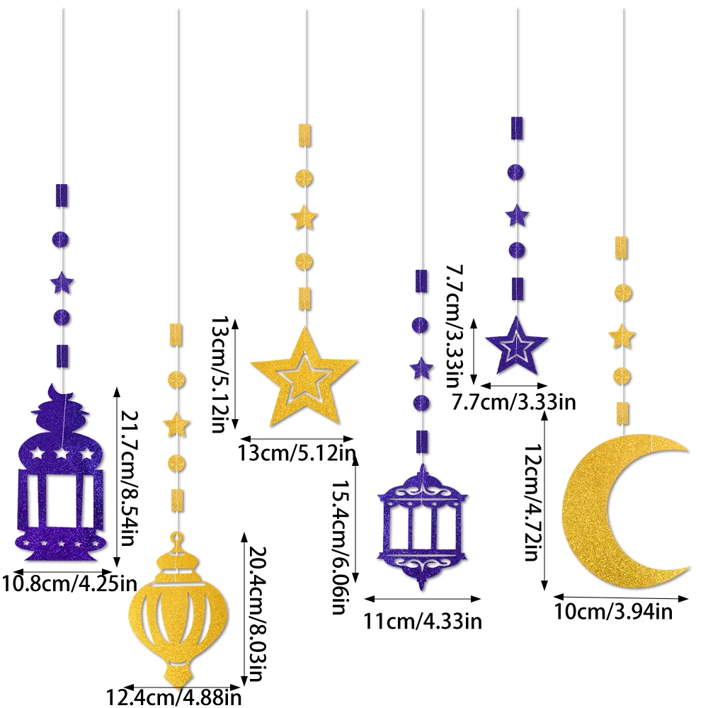 لافتة قمر على شكل نجمة ذهبية لامعة، إكليل ورقي رمضان، زينة رمضان كريم عيد الفطر الإسلامي لعيد مبارك