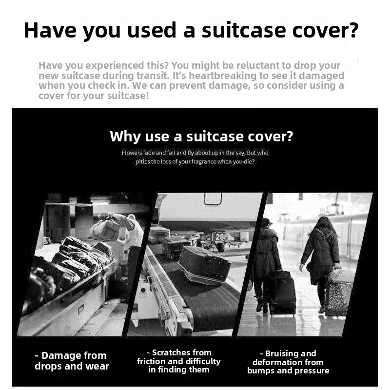 Thickened Waterproof Transparent Non-woven Fabric Luggage Cover Wear-resistant Suitcase Protection Dust-proof Bag Home Special