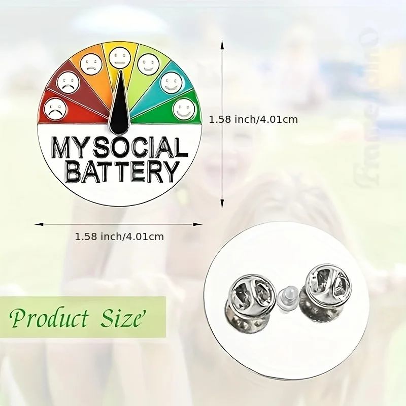 2PCS Alloy Social Anxiety Badge Set - Rotatable Mood Emoji Badges, Suitable for Jackets/Bags, Mental Health Themed Pins