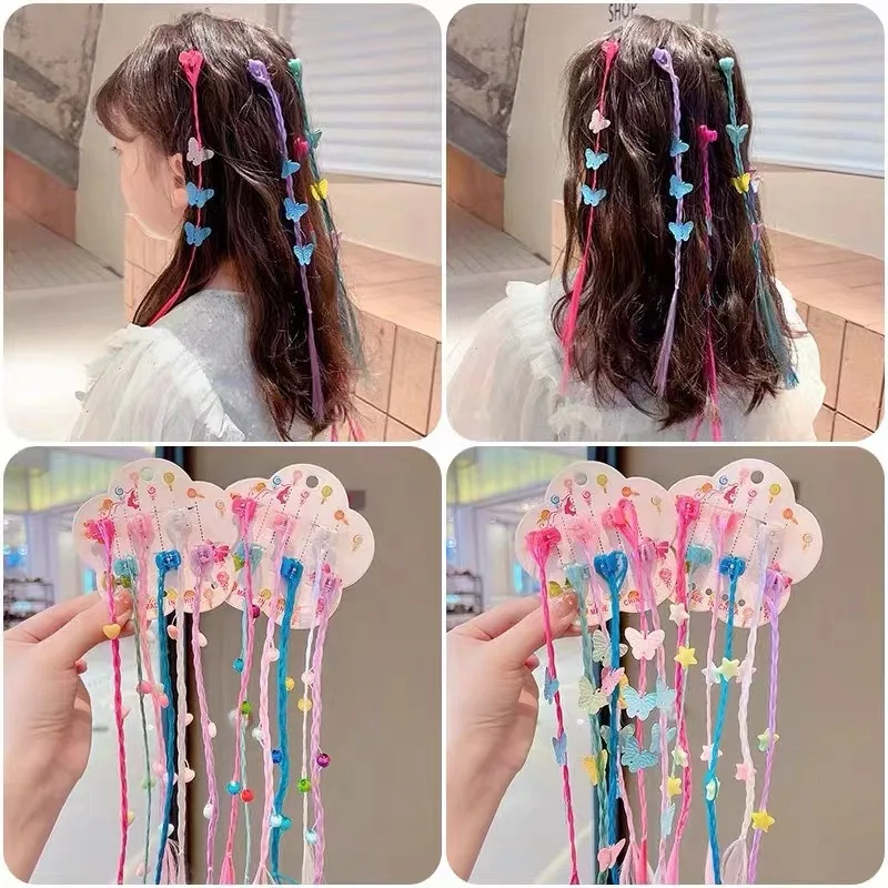 Kids' Colorful Sweet & Cool Dreadlock Wig Clips: Small Jaw Clips for Girls' Performance & Hip-hop, Cute Baby Hair Accessories.