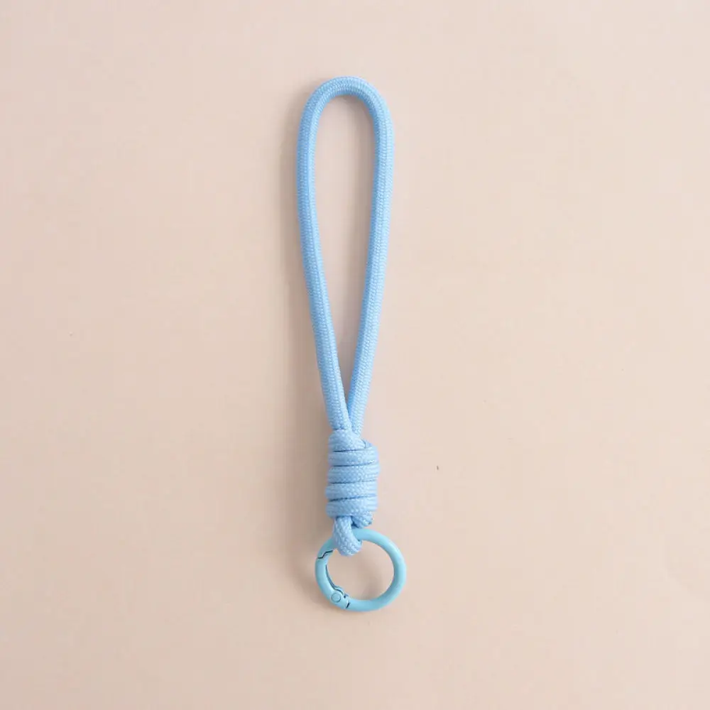 Solid Color Handmade Woven Keychain Plush Toy Bag Pendant Aesthetic Phone Strap Decorative Rope Accessory For Trendy Women
