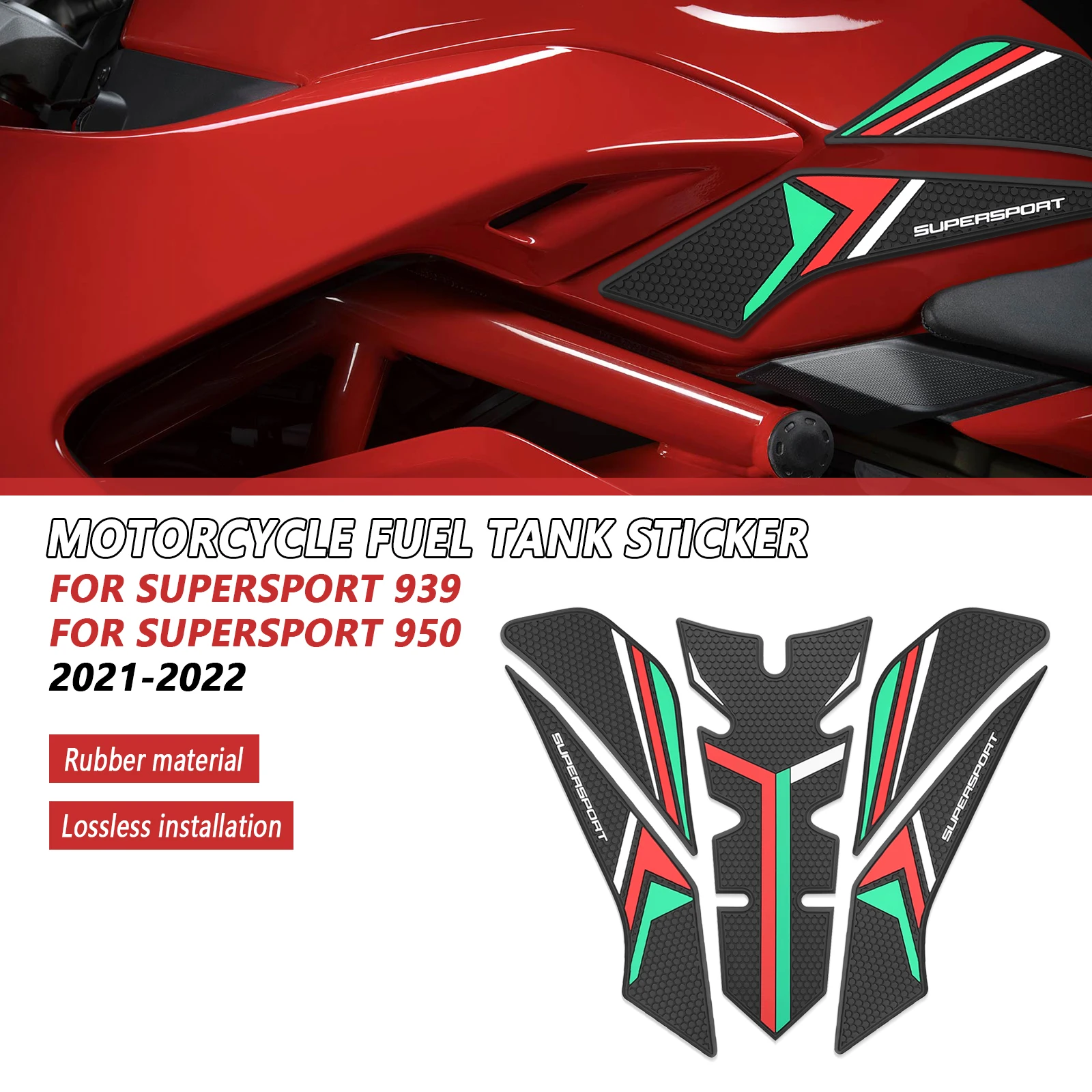 

Наклейка на топливный бак мотоцикла, комплект наколенников, водонепроницаемая тяговая накладка на топливный бак для DUCATI Supersport 950 939 2021 2022