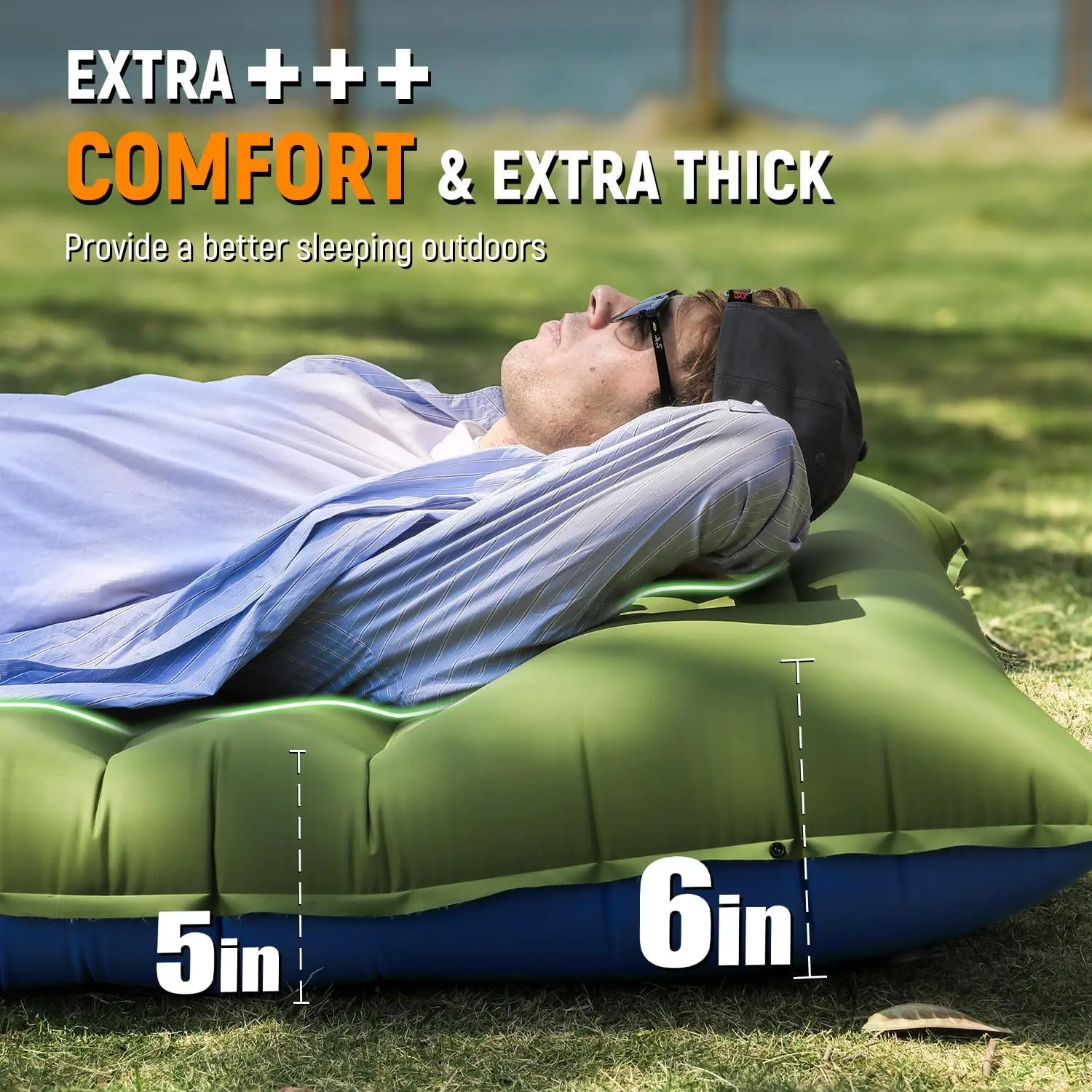 Lightweight Portable Self-Inflating Camping Mattress Sleeping Pad  Outdoor Waterproof Durable Inflatable Mattress Camping Mat