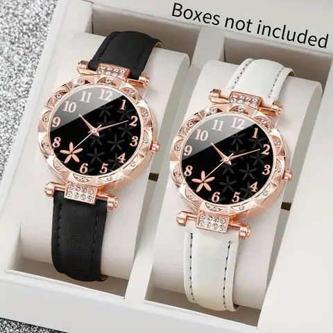 Dam PU-armband Moderiktigt enkelt kvartsset 2 delar/set Inkluderar inte klocklåda 10 best sales klockor utan armband - №5