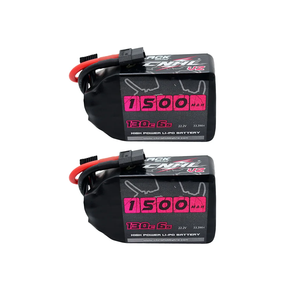 CNHL 6S 22.2V Lipo Battery 1500mah 130C with XT60 Plug For RC FPV Airplane Drone 2PCS