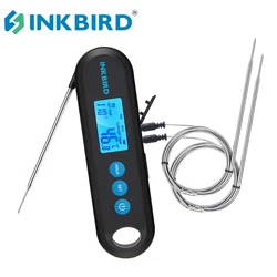 INKBIRD-termómetro Digital de 2 segundos para carne, IHT-2PB de lectura instantánea con sondas externas, pantalla de retroiluminación Bluetooth para asar barbacoa