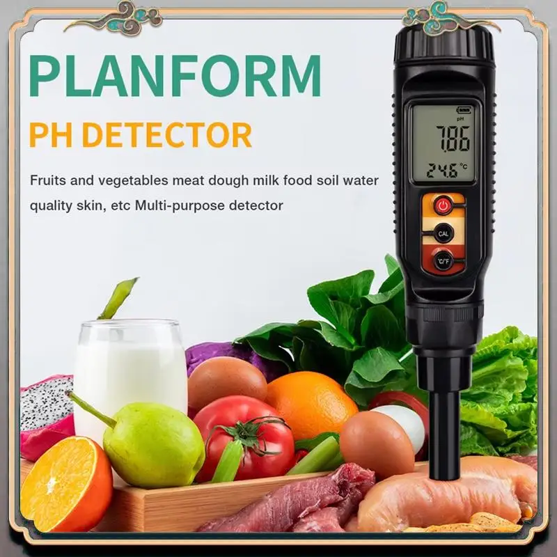 دائم الرقمية الغذاء مقياس درجة الحموضة 0.00-14.00 التربة العجين PH/كاشف درجة الحرارة للحوم الجبن الخبز محلل متر