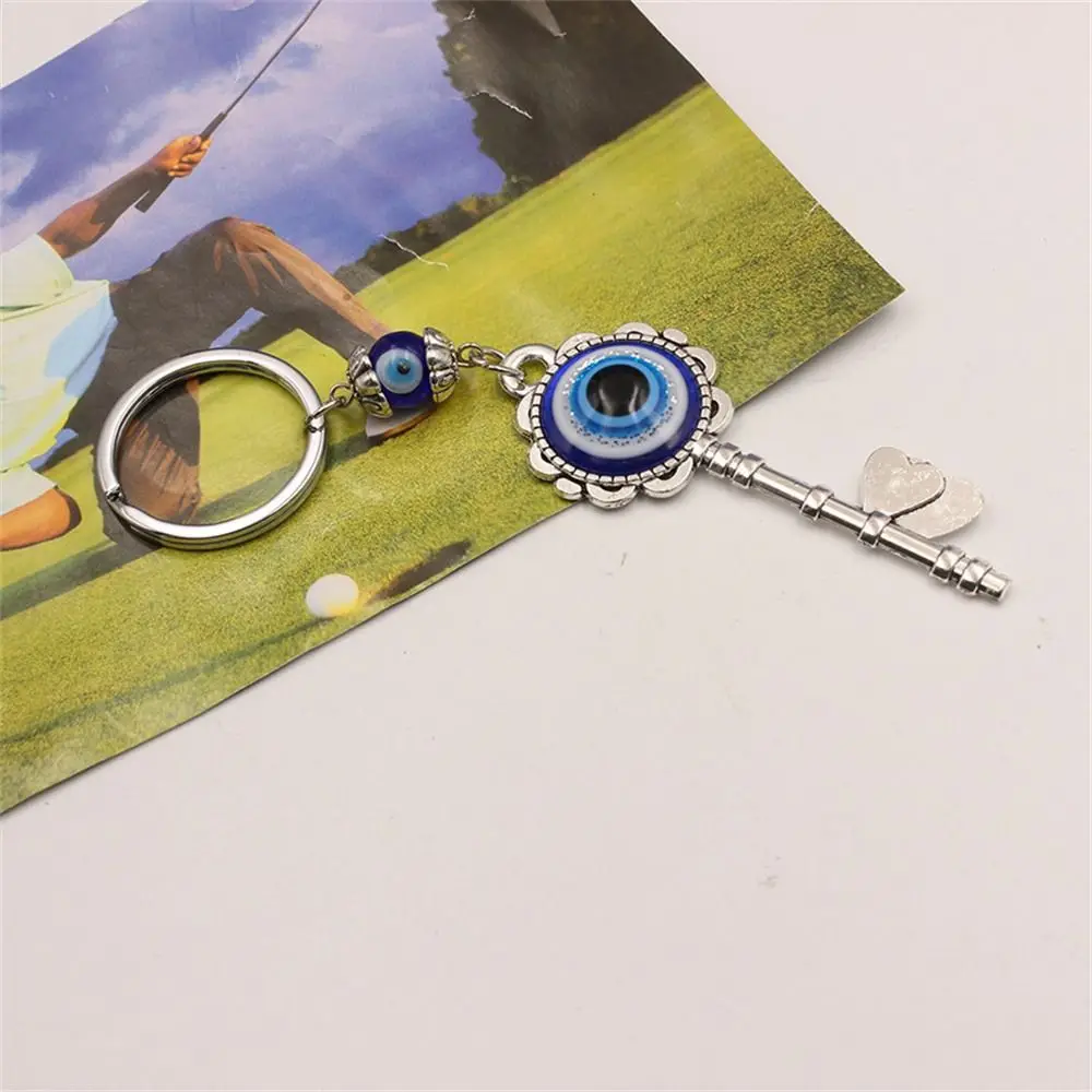 Blue Color Lucky Eye Keychain Hasma Hand Elephant Evil Eye Keyring Key Holder Bag Charm Fatima Hand Pendant Car Keyring