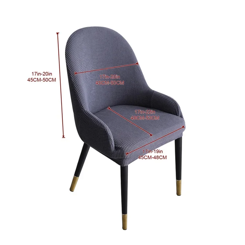 Velvet Semicircle Armchair Covers Stretch Dining Chair Cover Solid Color Funda Silla Oficina Seat Covers for Kitchen Wedding