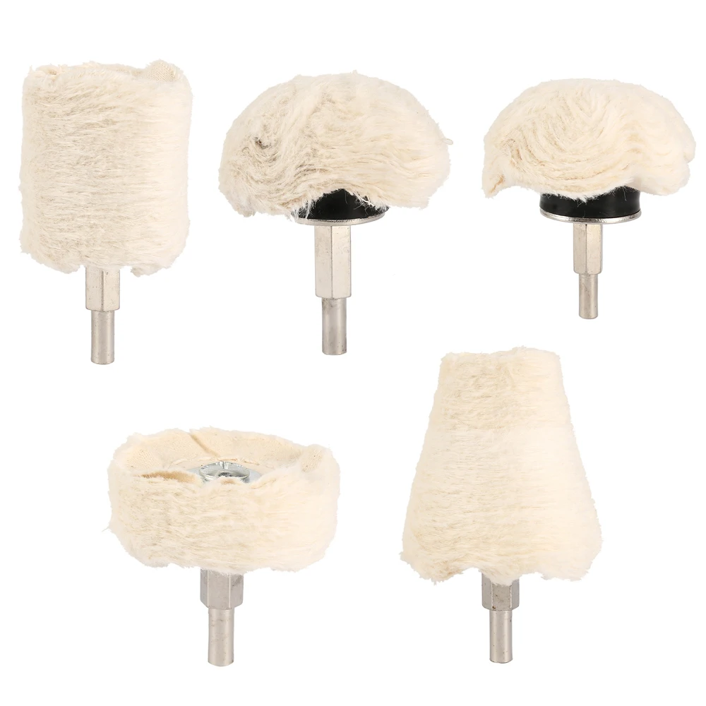 5/4Pcs Car Polishing Cone Buffing Cloth Wear Resistant Buffing Wheel Polisher Adapter Polishing Disc Car Cleaning Tool