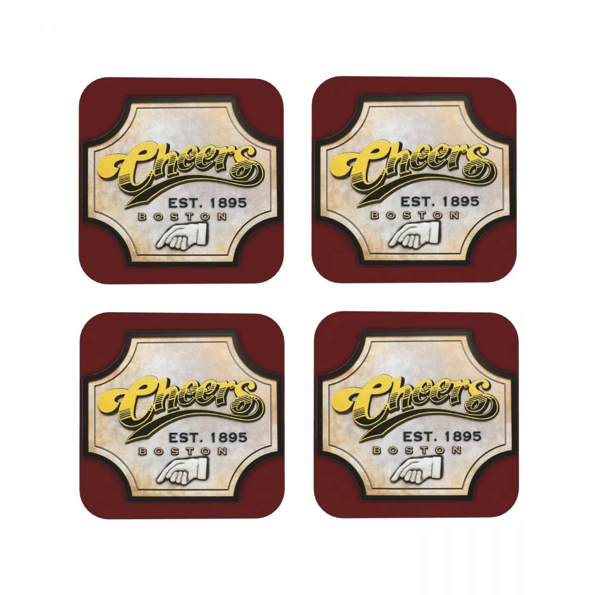 Cheers (Entrance Sign, Est. 1895) Coaster Baking Mat Table Placemats Mat For Kitchen Sink Mat For Drying Dishes Mat Coffee Mat