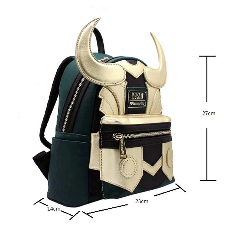 Marvel Loungefly Loki Classic Cosplay Bags Womens Double Strap Shoulder Bag Purse Mini Backpack